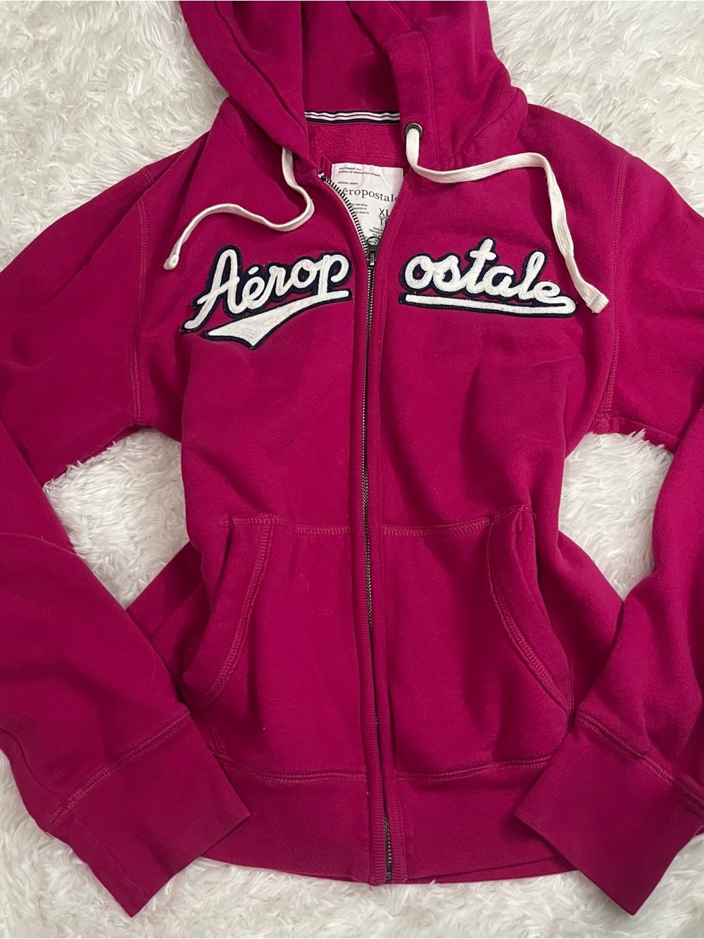 Aeropostale Hot Pink Zip-Up Hoodie with Script Logo